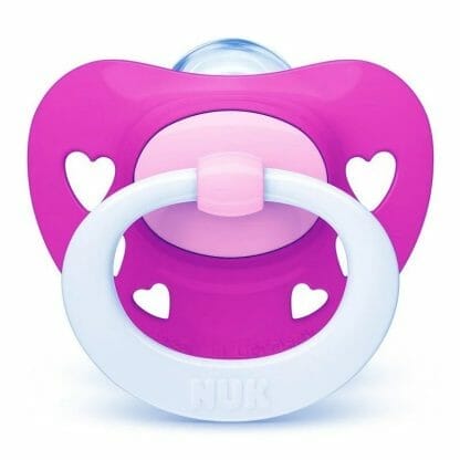 Nuk Signature Night Orthodontic Silicone Soother Ορθοδοντική Πιπίλα Σιλικόνης 18-36 Μηνών με Θήκη 1 Τεμάχιο - φούξια