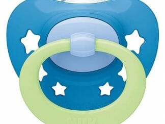 Nuk Signature Night Orthodontic Silicone Soother Ορθοδοντική Πιπίλα Σιλικόνης 18-36 Μηνών με Θήκη 1 Τεμάχιο - μπλέ