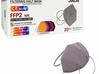 Jiada Non Medical 5ply Mask FFP2 NR Μάσκα Προστασίας με Μεταλλικό Έλασμα μιας Χρήσης σε Γκρι Χρώμα 20 Τεμάχια