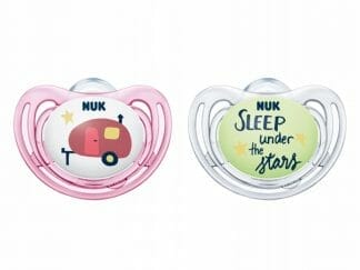 Nuk Hello Adventure Freestyle Limited Edition Day & Night 6-18m Ορθοδοντική Πιπίλα Σιλικόνης 2 Τεμάχια - Ροζ - Διάφανο