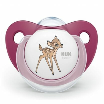 Nuk Disney Baby Silicone 0-6m Ορθοδοντική Πιπίλα Σιλικόνης 1 Τεμάχιο - Φούξια - Διάφανο