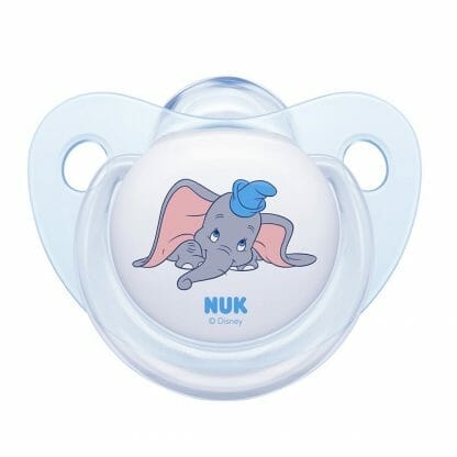 Nuk Disney Baby Silicone 0-6m Ορθοδοντική Πιπίλα Σιλικόνης 1 Τεμάχιο - Μπλε - Διάφανο