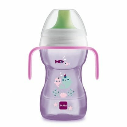 Mam Fan to Drink Cup Κωδ 461 Εκπαιδευτικό Ποτηράκι με Χερουλάκια Ιδανικό για Μετάβαση στο Κανονικό Ποτήρι από 8+ Μηνών 270ml - Μωβ