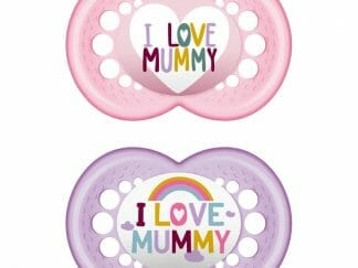 Mam I Love Mummy & Daddy Ορθοδοντική Πιπίλα Σιλικόνης Κωδ 170S από 6 Έως 16 Μηνών 2 Τεμάχια - Ροζ - Μωβ Διάφανο