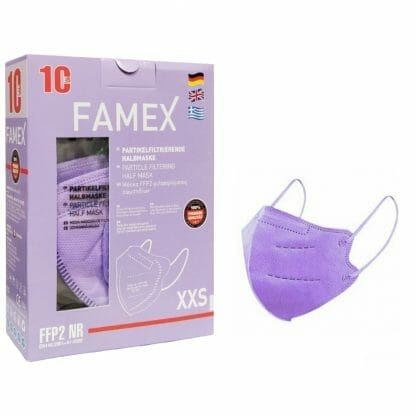 Famex Mask Kids Lilac Παιδικές Μάσκες Προστασίας μιας Χρήσης FFP2 NR Μωβ 10 Τεμάχια