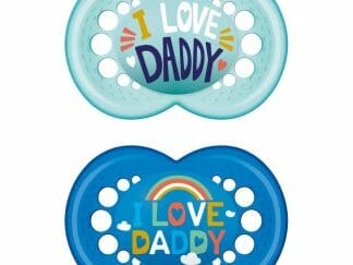 Mam I Love Mummy & Daddy Ορθοδοντική Πιπίλα Σιλικόνης Κωδ 170S από 6 Έως 16 Μηνών 2 Τεμάχια - Γαλάζιο - Μπλε