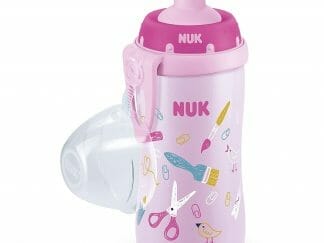 Nuk First Choice Junior Cup 18m+, Παιδικό Παγουράκι με Καπάκι Push-Pull από Σιλικόνη σε Ροζ Χρώμα 300ml