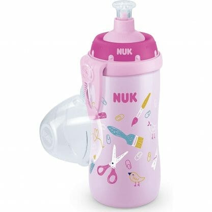 Nuk First Choice Junior Cup 18m+, Παιδικό Παγουράκι με Καπάκι Push-Pull από Σιλικόνη σε Ροζ Χρώμα 300ml