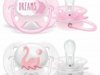 Avent Ultra Soft 0-6m SCF222/02 Ροζ - Άσπρο Πιπίλα Σιλικόνης Ελαφριά για να Αναπνέει το Δέρμα του Μωρού 2 Τεμάχια