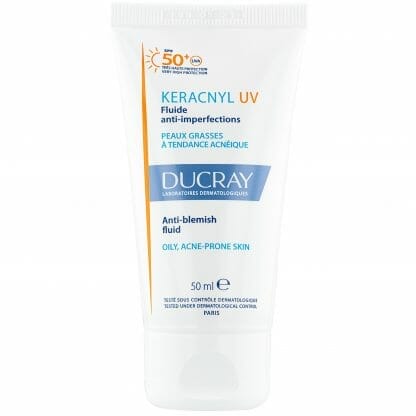 Ducray Keracnyl Anti-Blemish Face Fluid Spf50+ Λεπτόρρευστη Κρέμα Προσώπου Κατά των Ατελειών για Δέρμα με Τάση Ακμής, Πολύ Υψηλής Αντηλιακής Προστασίας 50ml
