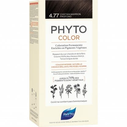 Phyto PhytoColor Coloration Permanente η No1 Μόνιμη Βαφή Μαλλιών Χωρίς Χρωστικές Ουσίες & Αμμωνία - 4.77 Καστανό Έντονο Μαρόν