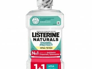 Listerine Πακέτο Προσφοράς Naturals Enamel Protect Fluoride Mouthwash Φθοριούχο Στοματικό Διάλυμα Χωρίς Οινόπνευμα & Χρωστικές με Ήπια Γεύση Μέντας 2x500ml 1+1 Δώρο