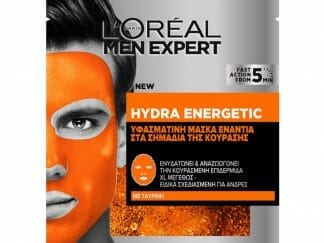 L'oreal Paris Men Expert Hydra Energetic Tissue Mask Ενυδατική & Αναζωογονητική Ανδρική Υφασμάτινη Μάσκα Προσώπου με Ταυρίνη 1x30g
