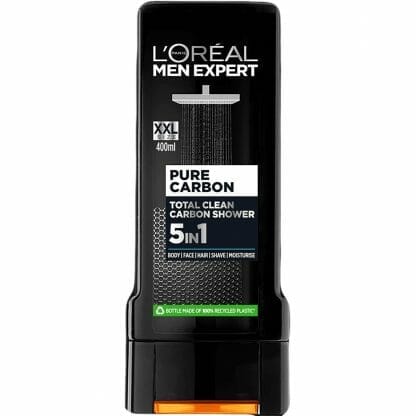 L'Oreal Paris Men Expert Pure Carbon 5 in 1 Total Clean Shower Ανδρικό Ενυδατικό Shampoo & Αφρόλουτρο Σώματος με Ενισχυμένο Καθαρό Άνθρακα 400ml