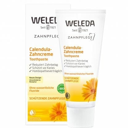 Weleda Calendula Toothpaste Οδοντόκρεμα Καλέντουλας με Μάραθο, Φυσικά Φυτικά Εκχυλίσματα & Μέταλλα, Χωρίς Μέντα 75ml