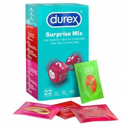 Durex Surprise Mix of Condoms Πακέτο Ποικιλίας Προφυλακτικών 22 Τεμάχια