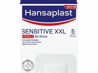 Hansaplast Sensitive XXL Sterile Αποστειρωμένα Επιθέματα για Μεγαλύτερες Πληγές & Μετεγχειρητικά Τραύματα 8cm x 10cm 5 Τεμάχια