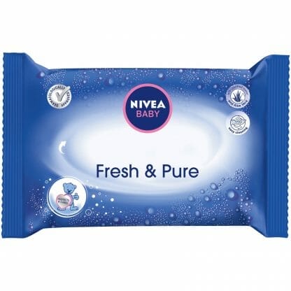 Nivea Baby Fresh & Pure Wipes Μωρομάντηλα Χωρίς Οινόπνευμα 63τμχ