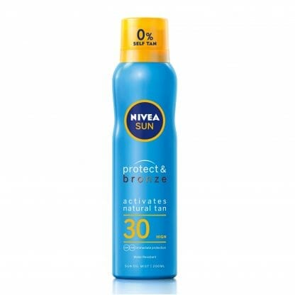 Nivea Sun Protect & Bronze Sun Oil Mist Body Spray Spf30 Αντηλιακό Λάδι Σώματος Υψηλής Προστασίας για Φυσικό Μαύρισμα 200ml