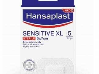 Hansaplast Sensitive XL Sterile 6x7cm Αυτοκόλλητα Αποστειρωμένα Επιθέματα Πληγών & Μετεγχειρητικών Τραυμάτων 5 Τεμάχια