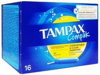 Tampax Compak Regular Ταμπόν για τις Ημέρες με Ελαφριά Έως Μέτρια Ροή 16 Τεμάχια