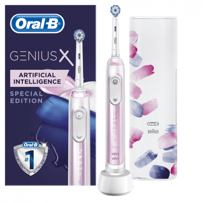 Oral-B GeniusX 10000 Special Edition Blush Pink Ηλεκτρική Οδοντόβουρτσα,Λειτουργία Αναγνώρισης Βουρτσίσματος Τεχνητής Νοημοσύνης