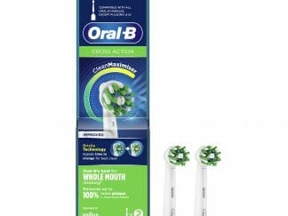 Oral-B Cross Action Clean Maximiser White Ανταλλακτικές Κεφαλές Ηλεκτρικής Οδοντόβουρτσας 2 Τεμάχια