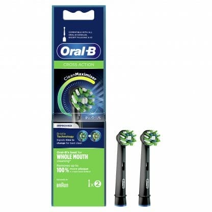 Oral-B Cross Action Clean Maximiser Ανταλλακτικές Κεφαλές Ηλεκτρικής Οδοντόβουρτσας 2 Τεμάχια