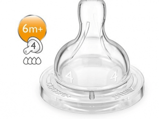 Avent Classic+ Θηλή Σιλικόνης με 4 Οπές 6m+ Μηνών 2τμχ SCF634/27