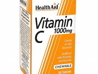 Health Aid Vitamin C 1000mg Συμπλήρωμα Διατροφής, Μασώμενο, με Βιταμίνης C για Ενίσχυση του Ανοσοποιητικού 30 Chewable Tabs