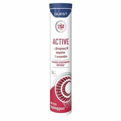 Quest Active Once a Day Συμπλήρωμα Διατροφής για Άμεση Απελευθέρωση Ενέργειας 20Effer.tabs