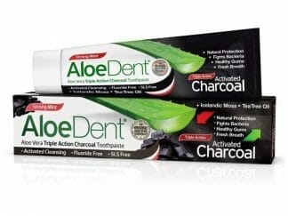 Optima Aloe Vera Triple Action Charcoal Toothpaste Λευκαντική Οδοντόκρεμα Τριπλής Δράσης 100ml