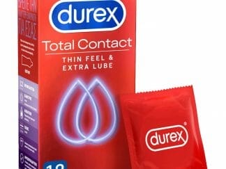 Durex Total Contact Πολύ Λεπτά Προφυλακτικά με Περισσότερο Λιπαντικό 12 Τεμάχια
