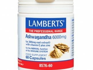 Lamberts Ashwagandha 6000mg Συμπλήρωμα Διατροφής που Συμβάλλει στην Φυσιολογική Λειτουργία του Ανοσοποιητικού Συστήματος 60caps