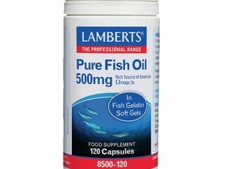 Lamberts Pure Fish Oil 500mg Συμπλήρωμα που Συμβάλλει στη Φυσιολογική Λειτουργία της Καρδιάς, της Όρασης & του Εγκεφάλου 120caps