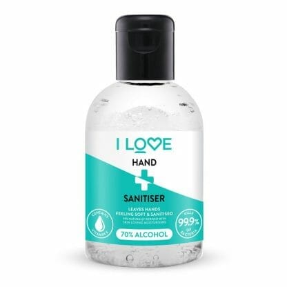 I love... Hand Sanitiser Antiseptic Gel 70% Alcohol Αντισηπτικό Χεριών που Εξουδετερώνει τα Μικρόβια 100ml