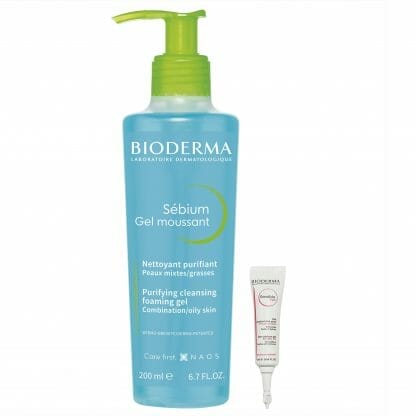 Bioderma Promo Sebium Gel Moussant Απαλό Αφρίζον Τζελ Καθαρισμού 200ml & Δώρο Bioderma Sensibio Gel Contour Des Yeux 2ml