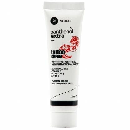 Medisei Panthenol Extra Protective & Soothing Tattoo Cream Spf15 Προστατευτική & Καταπραϋντική Κρέμα Χαμηλής Αντηλιακής Προστασίας για Τατουάζ, με Αντιμικροβιακό Παράγοντα 30ml
