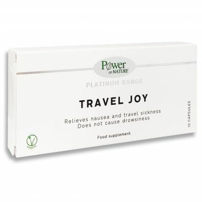 Power of Nature Platinum Range Travel Joy Συμπλήρωμα Διατροφής που Ανακουφίζει από τη Ναυτία του Ταξιδιού 10 Caps