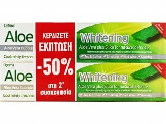 Optima Πακέτο Προσφοράς Aloe Dent Whitening Toothpaste Οδοντόκρεμα με Αλόη Βέρα για Φυσική Λεύκανση των Δοντιών 2x100ml σε Ειδική Τιμή