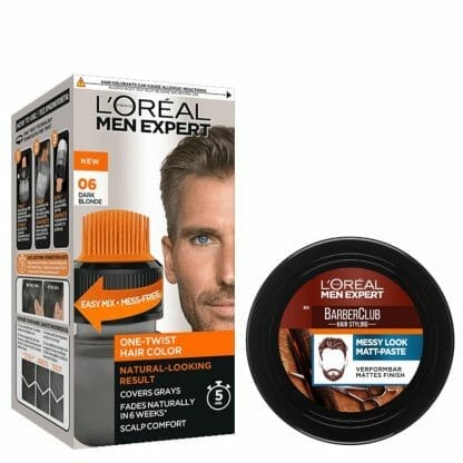 L'oreal Paris Men Expert Πακέτο Προσφοράς One-Twist Hair Colour No 06 Dark Blonde, 50ml & Messy Hair Molding Clay 75ml