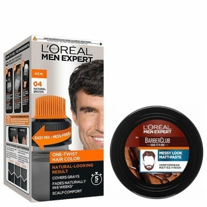 L'oreal Paris Men Expert Πακέτο Προσφοράς One-Twist Hair Colour No 04 Natural Brown, 50ml & Messy Hair Molding Clay 75ml