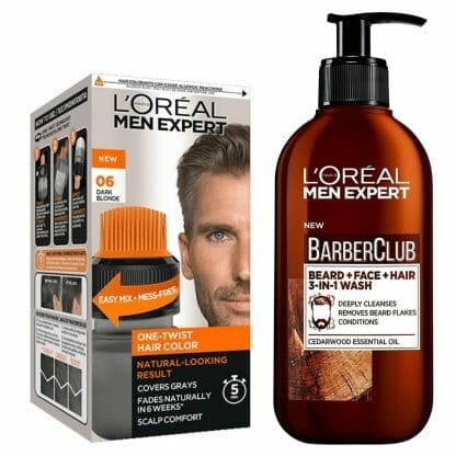L'oreal Paris Men Expert Πακέτο Προσφοράς Beard, Face & Hair Wash 200ml & One-Twist Hair Colour No 06 Dark Blonde, 50ml