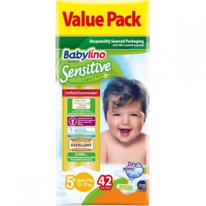 Πάνες Babylino Sensitive Value Pack No5+ (12-17Kg) 42τεμ