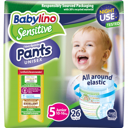 Babylino Sensitive Pants Unisex No5 Junior (10-16kg) 26 πάνες