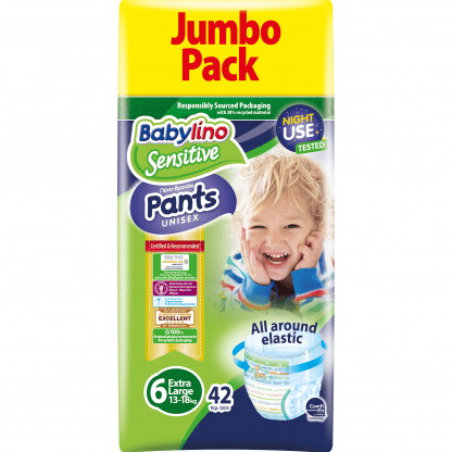 Babylino Sensitive Pants Unisex No6 Extra Large Jumbo Pack (13-18kg) 42 πάνες