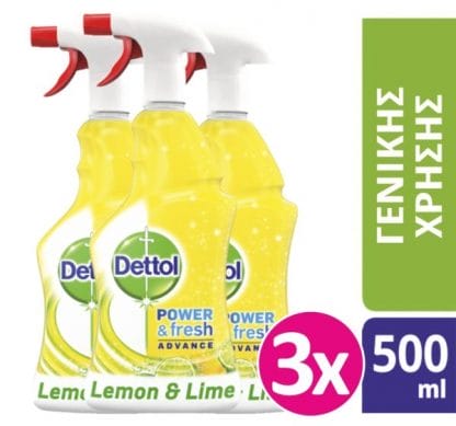Dettol Spray Αντιβακτηριδιακό Lemon & Lime 3x500ml