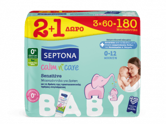 Μωρομάντηλα Septona Calm n Care Sensitive 60τμχ (2+1 ΔΩΡΟ)