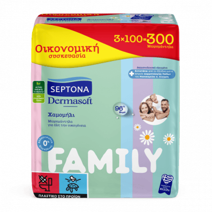 Μωρομάντηλα Septona Dermasoft Family 300τμχ (3x100)