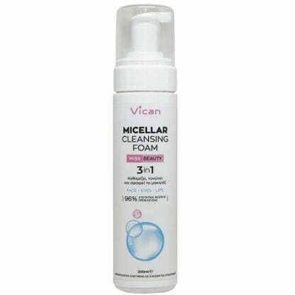 Vican Wise Beauty Micellar Cleansing Foam Απαλός Αφρός για Βαθύ Καθαρισμό της Επιδερμίδας 200ml